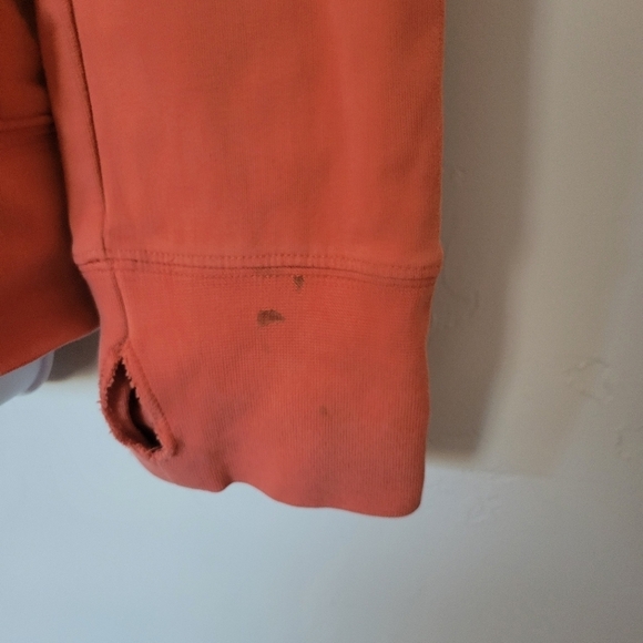 Modbe Medium Orange Long Sleeve Zip Up Jacket Double Zipper Hooded Thumb Hole - Picture 3 of 9